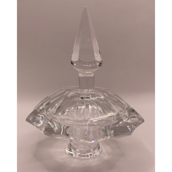 Vintage Collectible Crystal Glass Perfume Decanter Bottle Dauber 4.5" Tall - Picture 9 of 10